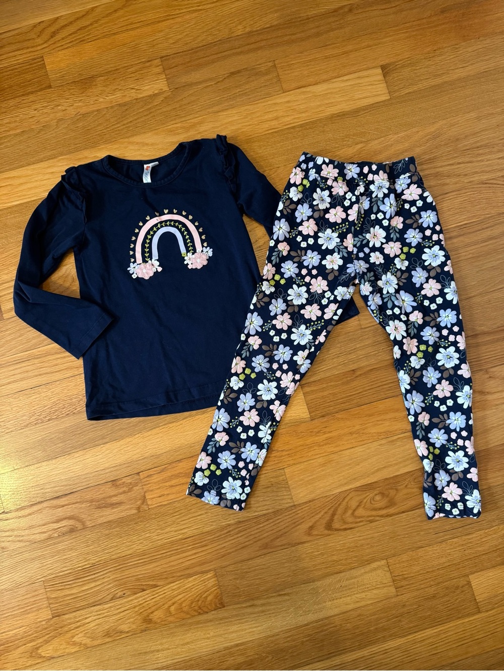 Navy Rainbow & Floral Set with Pink and Blue Accents